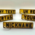 Personalised Number Plate Keyrings