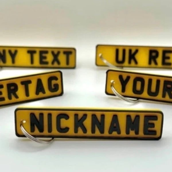 Personalised Number Plate Keyrings