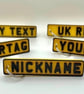 Personalised Number Plate Keyrings