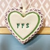 Small Ceramic heart decoration Swear words 