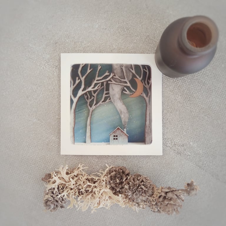 'Woodsmoke' - single greetings card, blank inside