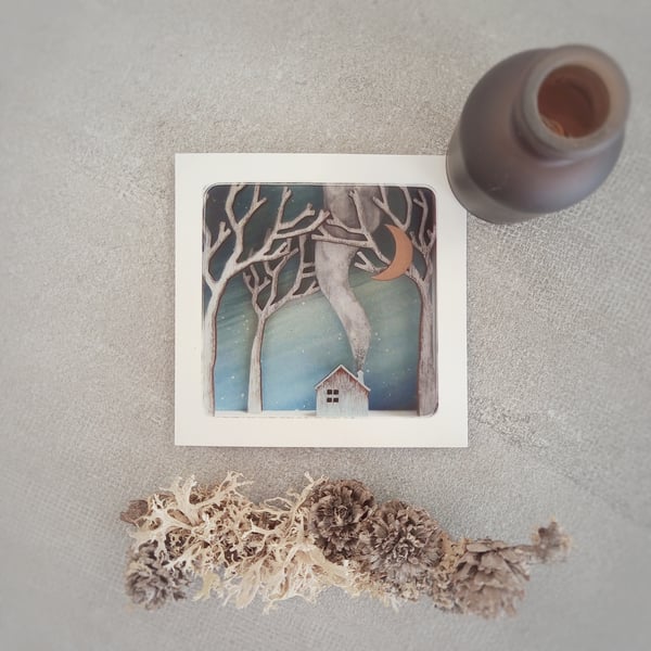 'Woodsmoke' - single greetings card, blank inside