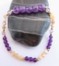 Amethyst & Mother Of Pearl Bracelet With Swarovski Crystals - Handmade In Devon. - Image 7