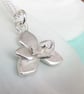 Silver Orchid Necklace - Silver Flower Pendant Handmade in UK - Image 4