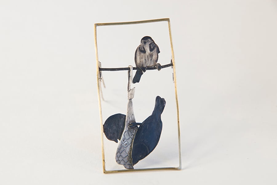 Sparrow Frame Brooch