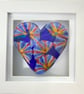 Abstract fused glass heart picture
