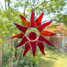 Sunburst stained glass suncatcher