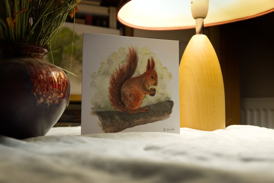 'Red Squirrel' Christmas or greeting card