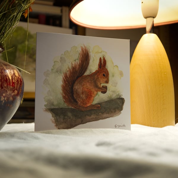 'Red Squirrel' Christmas or greeting card