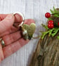 Keyring, Hammered Brass Heart with Engraved Message and Agate Gemstone - Image 5