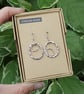Mismatched Hammered Circle & Oval Dangle Earrings (Sterling Silver) (OOAK) (C) - Image 1