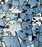 Dog Ears A3 unframed Screen Print grey-blue by Jo Brown Happy Tomato - Image 2
