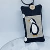 PENGUIN KEY RING - lavender, polka dots