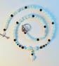 Amazonite Hearts Necklace With Black Swarovski Crystals - Handmade In Devon - Image 2