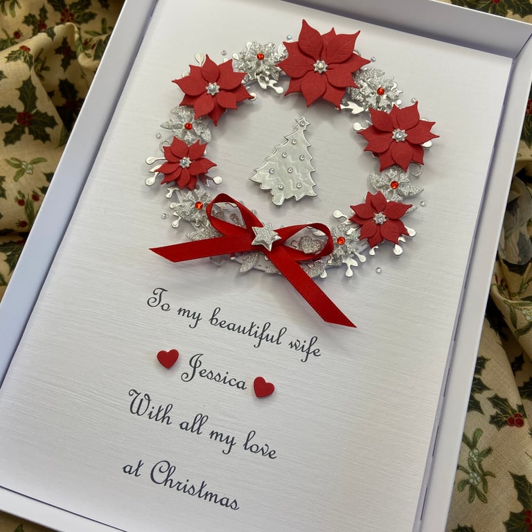 Christmas Card Personalised Gift Boxed Wife Mum Daughter Granddaughter Couple 