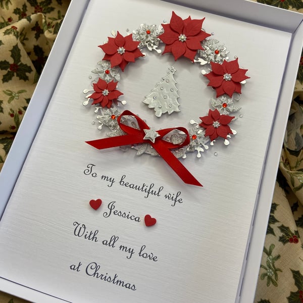 Christmas Card Personalised Gift Boxed Wife Mum Daughter Granddaughter Couple 