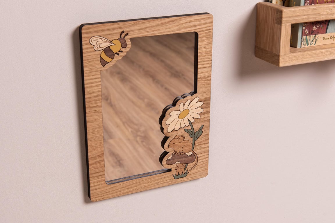The Bee and Mouse Kids's Mirror by Nestie. Kid's Safety (Acrylic) Mirror.
