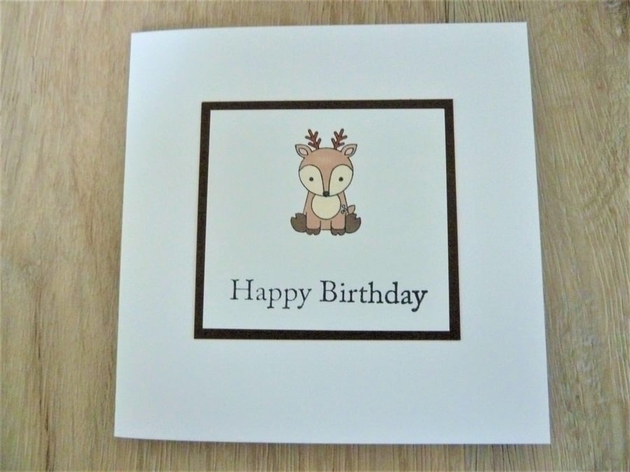 happy birthday deer card