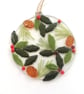 Winter suncatcher, festive hanger, Christmas decoration, fused glass, glass art.