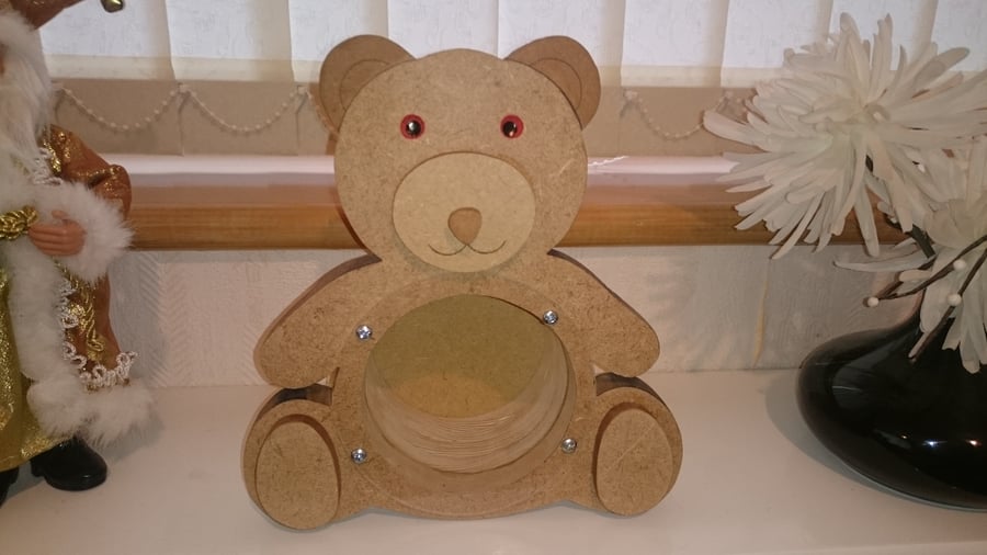 Money Box Handmade Wooden BEAR ( 123 )  SOLD