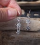 Unique Dangle Earrings, Silver Drop Earrings, Silver Disc Dangle Drop Earrings - Image 8