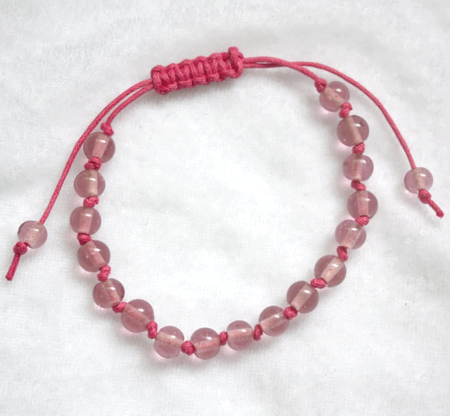 Pink Macrame Style Bracelet