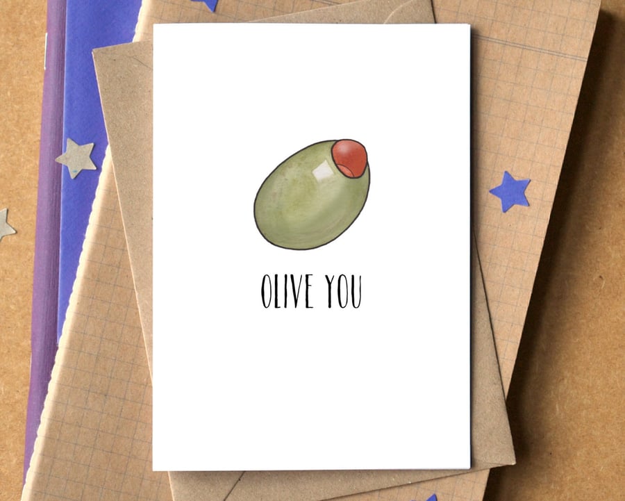 Funny "Olive You" Love Card