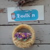 Violets in a basket brooch