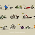 Lots of cycles - print of bicycles - cycles