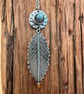 Leaf Pendant with Labradorite Cabochon