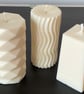 White Soy wax votive pillar candles, geometric, plain unscented  - Image 5