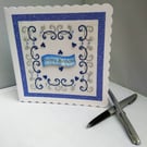 Cards, Birthday Card , Embroidered with Beads 