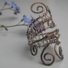 Fancy Celtic Triple Wire Wrap Ring - Distressed Silver Plated
