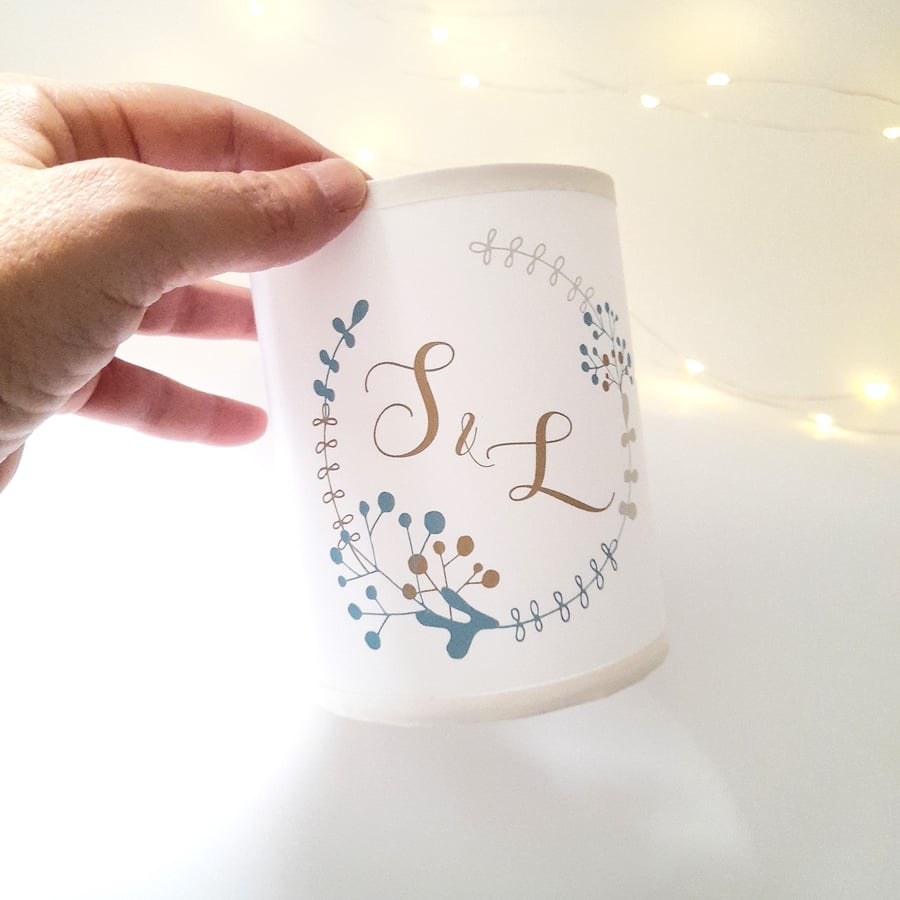 Monogram Wedding decorative personalised table lantern,  wedding table decoratio