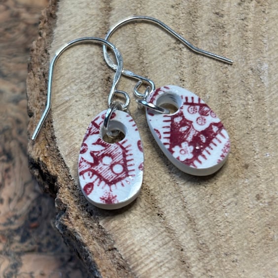 Handmade Ceramic Earrings One of a Kind Sterling Silver Eco Friendly Gifts
