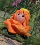 Tiny Blossom Gnome 'Marigold' flower tableau OOAK Sculpt by Ann Galvin - Image 3