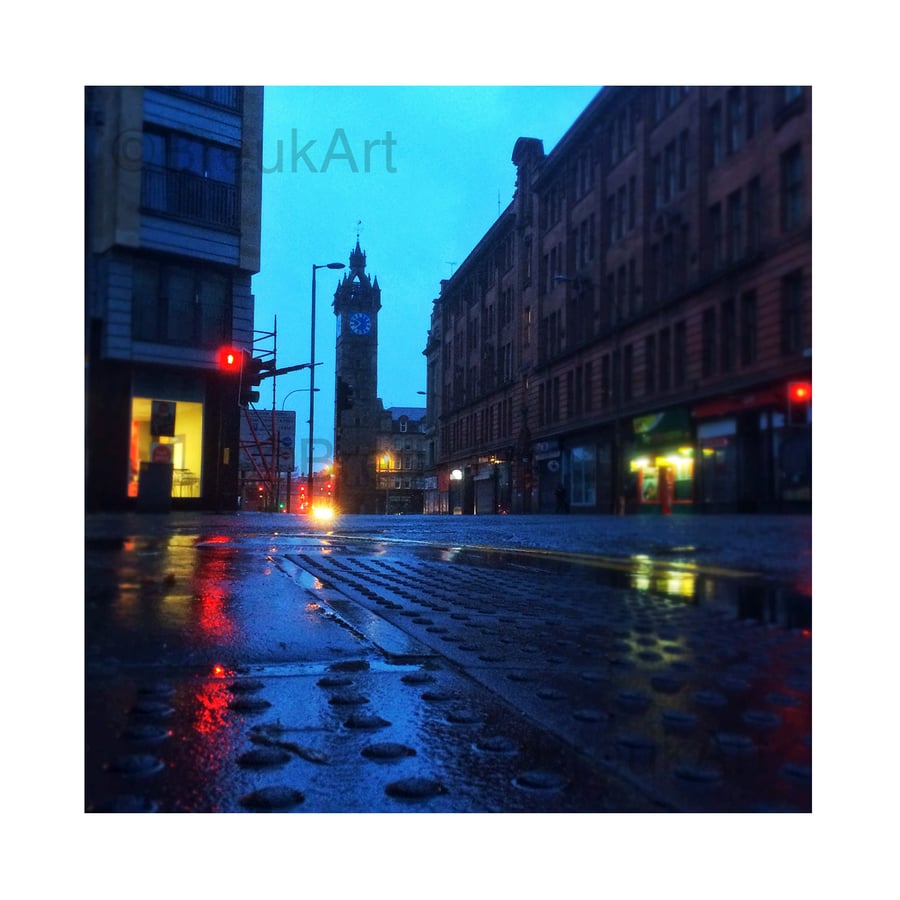 Tolbooth Steeple, Trongate, Glasgow. Mounted.