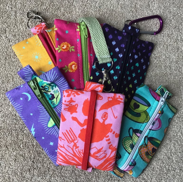 Pouch with Zip. Pencil case has elastic, which means it can be attached to noteb