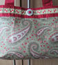 Green, Cream & Red Paisley Handbag - Image 4