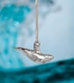 Solid Sterling Silver tiny realistic orca pendant. - Image 2