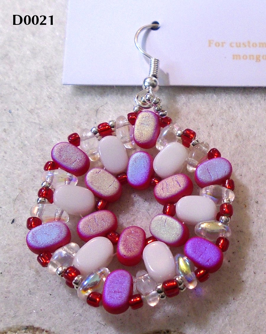 Hexagonal bead earrings (customisable)