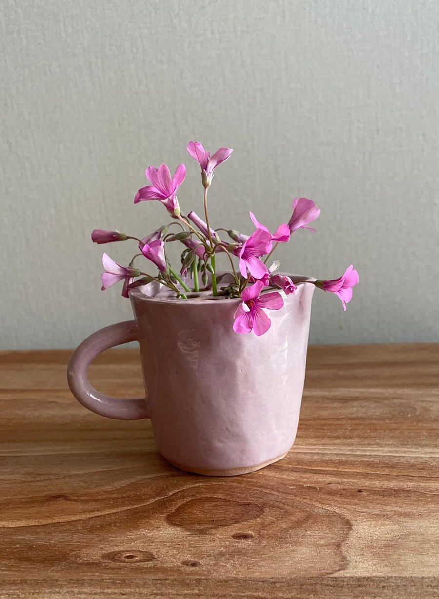 Hand pinched flower bud jug vase