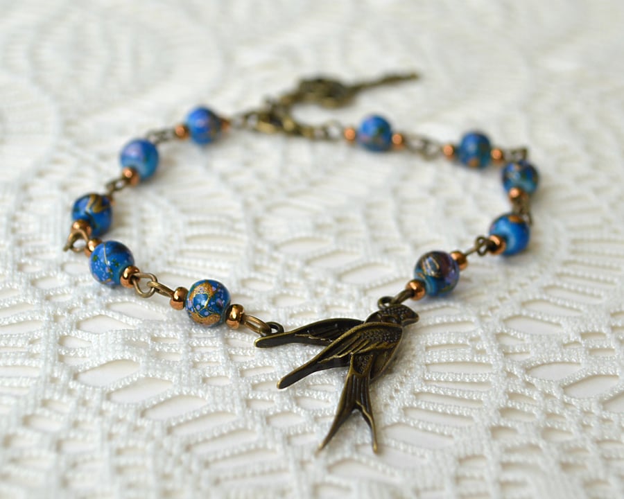 Beaded Bird Bracelet