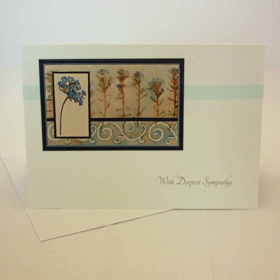 Sympathy card - blue flowers