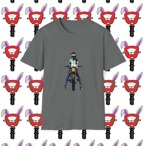 Halley Biker 1 Unisex Softstyle T-Shirt by Bikabunny