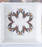 Red Leaf Pattern Ceramic Dish, 10 x 10cm, Many Uses - Image 2