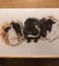 A3 Custom pet portrait for three pets made with coloured pencil - Image 2