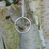 Eco Silver textured frost pattern hoop pendant - fully hallmarked