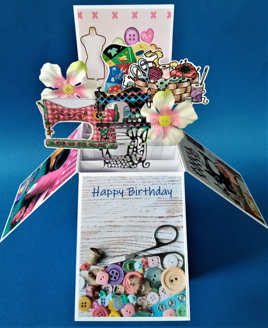 Ladies sewing Birthday Card