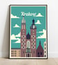 Krakow retro travel poster, Krakow print, Poland travel poster - Image 2